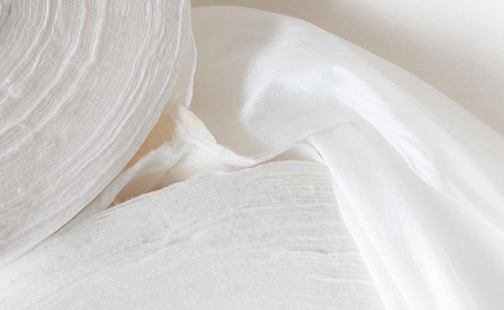 OrganoClick’s 100% biobased binder OC-BioBinder™ is based on biopolymers from residual waste streams in the food industry. With these biobinders, nonwoven and technical textiles can become 100% biodegradable, non-toxic and 100% compostable. Photo courtesy OrganoClick
