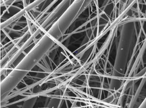 Figure 4. SEM of typical filter media used in HVAC applications.